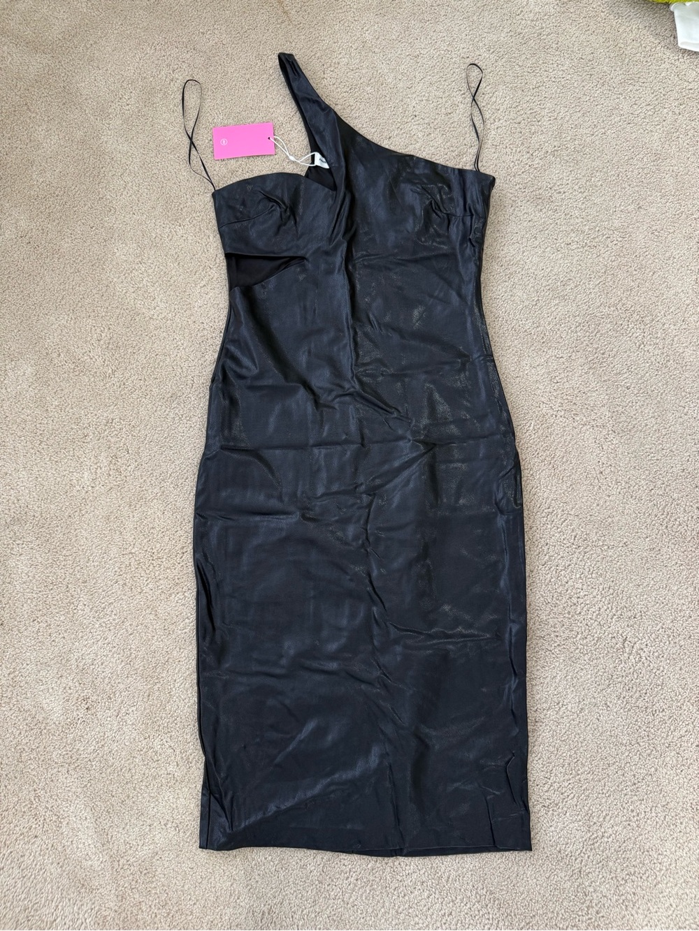 Amanda Uprichard Black One-Shoulder Bodycon Dress